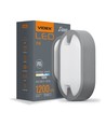 15W LED bulkhead væg/loftlampe - IP65, 1200lm, 5000K, grå, IK07, oval