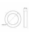 24W LED loftlampe Bulkhead - IP65 vandtæt, 5000K, 120°, hvid kant