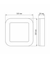 24W LED loftlampe - IP65, 32x32cm, 5000K, bulkhead, udendørs/vådrum
