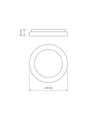 Edge loftlampe 72W - sort, 230V, lysstyrke 7500, forbrug 72