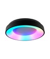 72W LED loftslampe, dæmpbar - RGB+CCT, sort, 450x450mm, inkl. fjernbetjening og hukommelsesfunktion