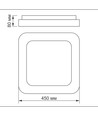 72W LED loftslampe med fjernbetjening - Dæmpbar, 2700-6000K, flicker free, hvid kant