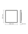 24W LED loftslampe, kvadratisk - 2900lm, 4000K, 29x29cm, hvid kant, IP20 indendørs