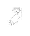 1-faset GU10 skinnespot - Hvid, uden lyskilde, 1F2W