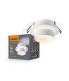 GU10 indbygningsspot - Rund, hvid, aluminium/keramik, hul: Ø7,6 cm, mål: Ø9,2 cm, max 30W