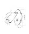 GU10 væglampe med 5W LED backlight - Hvid, inkl. 2 afbrydere, uden GU10 lyskilde