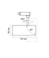 20W 1-faset RA90 Tor skinnespot - Sort, 1F2W