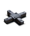 1-faset X-samler til skinne - Sort, 1F2W