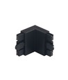 L-formet magnetisk skinne-samler, sort - 30x30x24 mm, IP22 indendørs, 3 års garanti