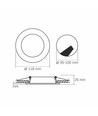 LED indbygningsspot 6W - rund, sort, neutral hvid, 230V, 620lm