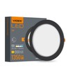 LED indbygningsspot 12W - rund, sort, neutral hvid, 230V, 1350lm