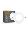 4W Ø10cm LED indbygningspanel - 4000K, integreret driver, hvid kant