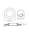 4W Ø10cm LED indbygningspanel - 4000K, integreret driver, hvid kant
