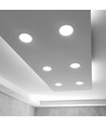 18W rammeløst LED indbygningspanel - 2100lm, 4000K, 22,2 x 22,2 cm, integreret driver, hvid kant