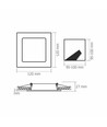Led downlight 6W - firkantet, neutral hvid, 230V, 620lm, forbrug 6W