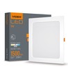 18W Firkantet rammeløst LED panel - 122lm/W, 4000K, 224x224mm, hvid kant, flicker free
