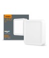 12W kvadratisk LED påbygningspanel - 820lm, 4000K, hvid kant, 14,2 x 14,2 cm