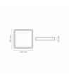 LED loftlampe 18W - firkantet, sort, neutral hvid, 230V, 1850lm