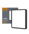 24W kvadratisk LED loftslampe - 26,4 x 26,4 cm, sort kant, 4000K, IP20 indendørs, inkl. lyskilde