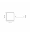 24W kvadratisk LED loftslampe - 26,4 x 26,4 cm, sort kant, 4000K, IP20 indendørs, inkl. lyskilde