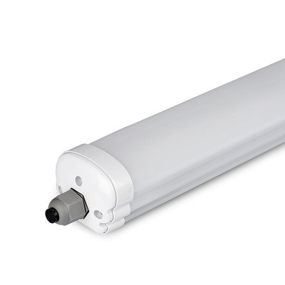 V-Tac vandtæt 48W komplet LED armatur - 150 cm, 120lm/W, IP65, gennemfortrådet 230V - Dæmpbar : Ikke dæmpbar, Kulør : Neutral