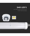 150cm 48W vandtæt komplet LED armatur, gennemfortrådet - 5760lm, 120lm/W, IP65