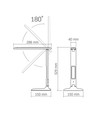 5W LED dæmpbar skrivebordslampe - Sort, 3-trin CCT, display med ur/temp, touch-styring