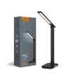 LED skrivebordslampe - med trådløs opladning, sort, 230V, 700lm, 18W