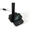 LED skrivebordslampe - med trådløs opladning, sort, 230V, 700lm, 18W