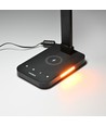 LED skrivebordslampe - med trådløs opladning, sort, 230V, 700lm, 18W