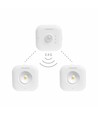 2 stk. genopladelige LED natlys med sensor, 0,5W - PIR bevægelsessensor, 3 lyskulører, USB-C, magnetisk montering, indendørs