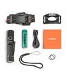 LED lommelygte, genopladelig - Magnetisk, 1000lm, USB-C, Roterbar, Hvid+rød lys