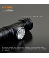 10W LED Genopladelig pandelampe - 5000K, USB-C, 1200lm