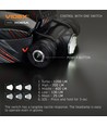 10W LED Genopladelig pandelampe - 5000K, USB-C, 1200lm