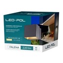 Restsalg: LED-POL 6W LED grå væglampe - Firkantet, IP54 udendørs, 230V, inkl. lyskilde
