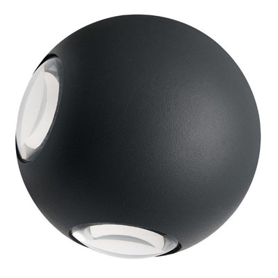 LED-POL 9W LED grå væglampe - Rund, IP54 udendørs, 230V, inkl. lyskilde - Dæmpbar : Ikke dæmpbar, Kulør : Neutral