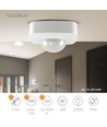 PIR bevægelsessensor og skumringsrelæ, 1200W - 360 grader, IP54, hvid, rækkevidde 8m