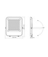 100W LED projektør - 150lm/W, IP65, Grå, 5000K, udendørs