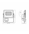 20W LED projektør med sensor - 6500lm, IP65, IK07, grå, udendørs