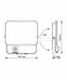 50W LED projektør med sensor - 4750lm, IP65, 5000K, sort, udendørs, arbejdslampe