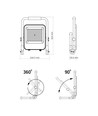 50W genopladelig LED projektør - 1600lm, IP65, transportabel, arbejdslampe, 3 lysstyrker, USB-C output
