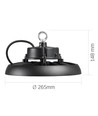 100W LED high bay, 180lm/W - IP65, 5000K, 120 grader, sort, industrilampe