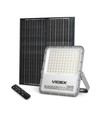 30W Solara LED projektør med solcelle - 3740lm, IP65, 5000K, 96Wh batteri, aluminium, udendørs