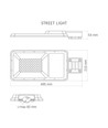 LED Solcelle gadelampe - 2500 lumens, Inkl. fjernbetjening, solcelle, IP65