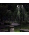 12W Solara LED parklampe med sensor - 1400lm, IP54, 360 grader, 3.2V, CCT, sort finish