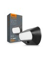 500lm Solcelle LED væglampe med sensor - IP54, 5000K, sort, bevægelsessensor, udendørs