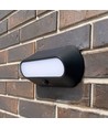 500lm Solcelle LED væglampe med sensor - IP54, 5000K, sort, bevægelsessensor, udendørs