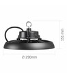 Hb01 LED high bay lys 150W - 5000K, 220V, sort