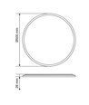 44W LED loftslampe med baggrundslys, CCT - 109lm/W, IP54, Ø50cm, hvid kant, 3 lyskulører