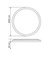22W Ø29,3cm LED loftlampe med baglys - 2400lm, IP54, CCT skiftbar, hvid kant, inkl. lyskilde